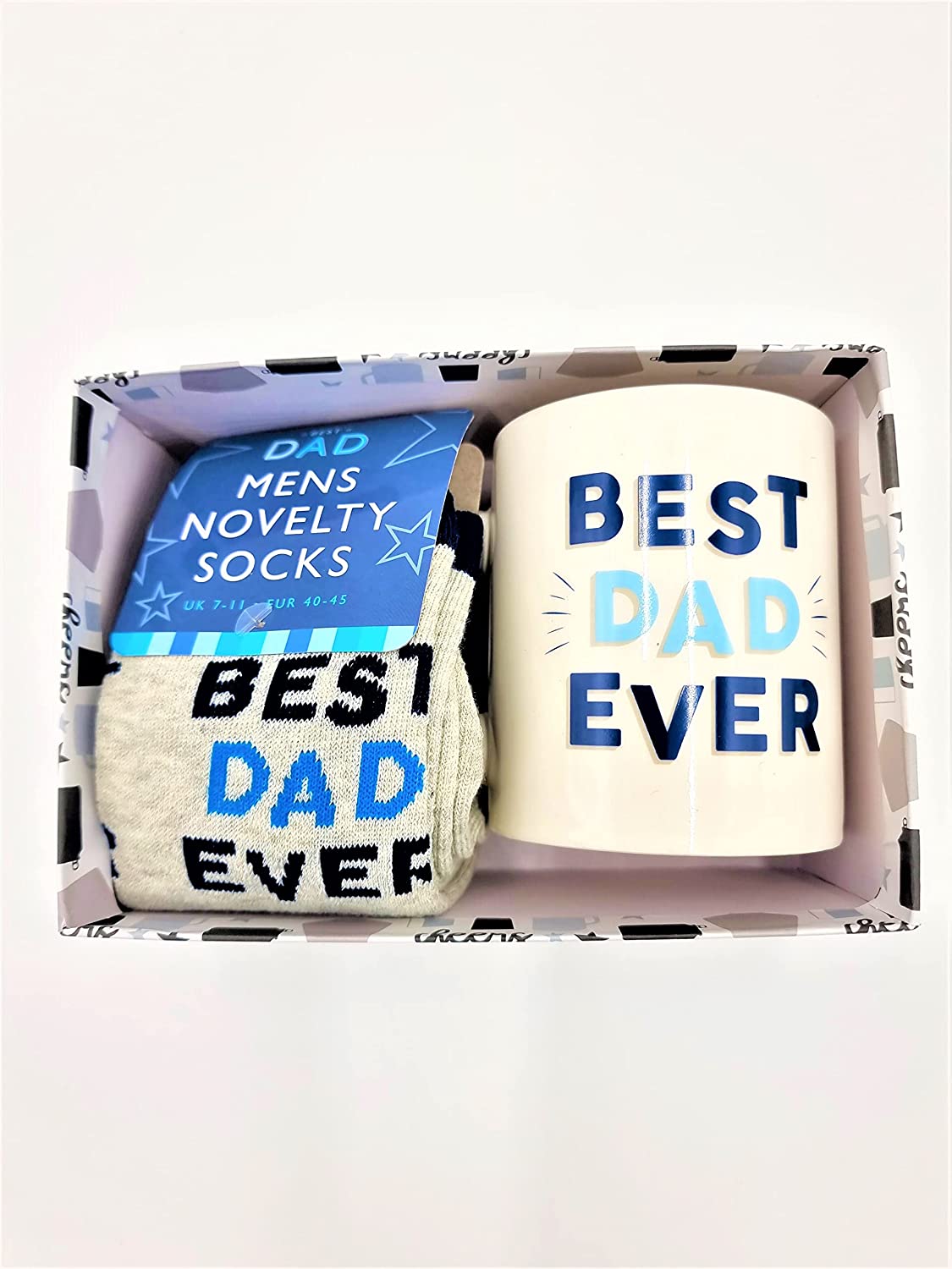 Milah World's Bestest Father Day Gift Set - Dad Mug & 1 Pair Father's Day Novelty Sock in a Gift Box (Best Daddy Ever)
